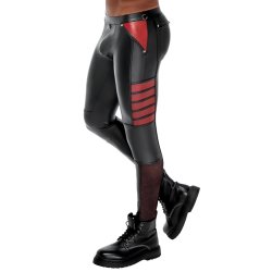 NEK Pants Lang im Mattlook mit Netzeinsätzen Schwarz/Rot