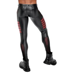 NEK Pants Lang im Mattlook mit Netzeinsätzen Schwarz/Rot