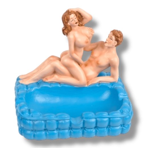KINKY PLEASURE OB154 Sexy Fucking Couple Ash Tray Blue