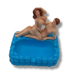 KINKY PLEASURE OB154 Sexy Fucking Couple Ash Tray Blue
