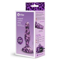 B-VIBE Novice Leopard Anal-Plug mit Vibration Violett