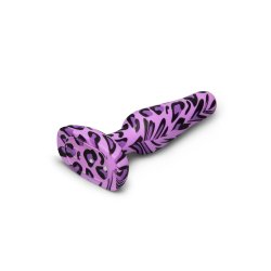 B-VIBE Novice Leopard Anal-Plug mit Vibration Violett