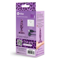 B-VIBE Novice Leopard Anal-Plug mit Vibration Violett