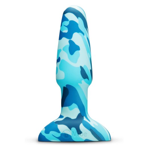 B-VIBE Rimming 2 Camo Anal-Plug mit Rotation & Vibration Blau