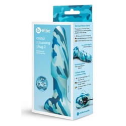 B-VIBE Rimming 2 Camo Anal-Plug mit Rotation & Vibration Blau