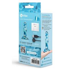 B-VIBE Rimming 2 Camo Anal-Plug mit Rotation & Vibration Blau