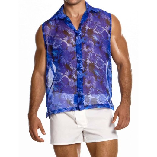 MODUS VIVENDI Daisies Sleeveless Shirt Blau