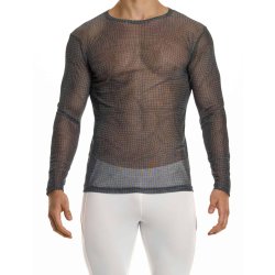 MODUS VIVENDI Abstract Net Long Sleeve Shirt Grau