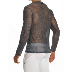 MODUS VIVENDI Abstract Net Long Sleeve Shirt Grau