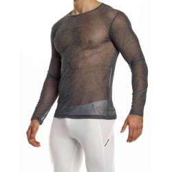 MODUS VIVENDI Abstract Net Long Sleeve Shirt Grau