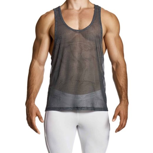 MODUS VIVENDI Abstract Net Tank Top Grau