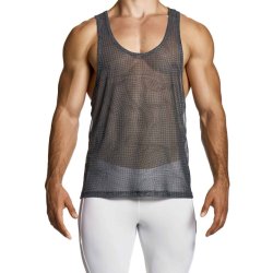 MODUS VIVENDI Abstract Net Tank Top Grau