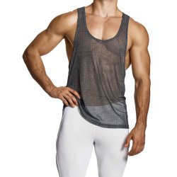 MODUS VIVENDI Abstract Net Tank Top Grau