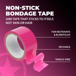OUCH Bondage Tape Non-Sticky 20 m x 5 cm Pink