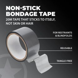 OUCH Bondage Tape Non-Sticky 20 m x 5 cm Silber