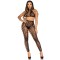 LEG AVENUE Crop Top & Crotchless Tights One Size Schwarz