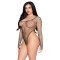 LEG AVENUE High-Cut Industrial Net Bodysuit One Size Schwarz