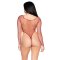 LEG AVENUE High-Cut Industrial Net Bodysuit One Size Rot