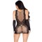 LEG AVENUE Mini Dress & Matching Gloves One Size Schwarz