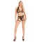 LEG AVENUE Lace Bra Top & Panty mit Garters One Size Schwarz