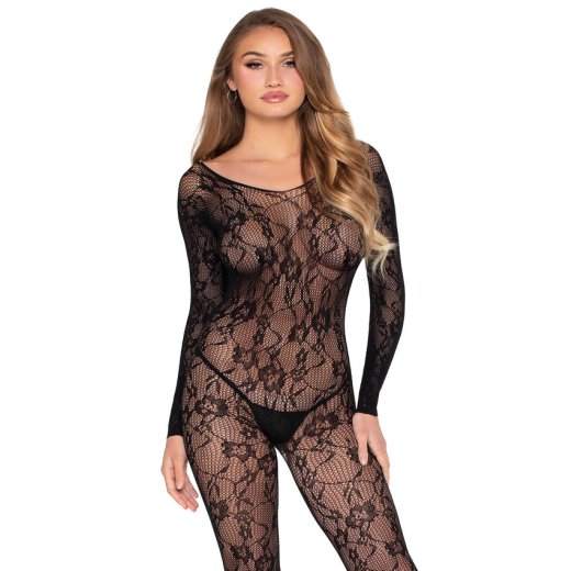 LEG AVENUE Lace Lingerie Bodystocking One Size Schwarz