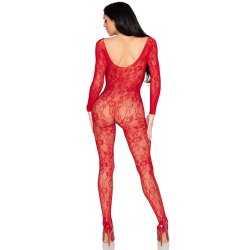 LEG AVENUE Lace Lingerie Bodystocking One Size Rot