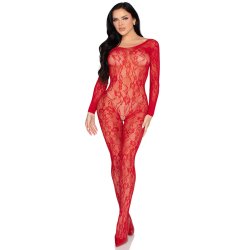 LEG AVENUE Lace Lingerie Bodystocking One Size Rot