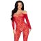 LEG AVENUE Lace Lingerie Bodystocking One Size Rot