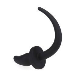 KINKY PUPPY Geschwungener Analplug mit Hundeschwanz aus Silikon Small Schwarz