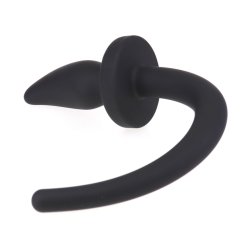 KINKY PUPPY Geschwungener Analplug mit Hundeschwanz aus Silikon Small Schwarz