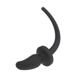 KINKY PUPPY Geschwungener Analplug mit Hundeschwanz aus Silikon Small Schwarz