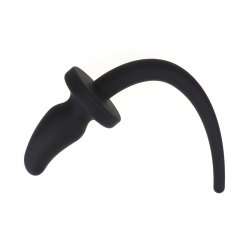 KINKY PUPPY Geschwungener Analplug mit Hundeschwanz aus Silikon Small Schwarz