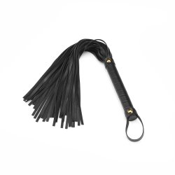 LIEBE SEELE Dark Candy Flogger aus PU-Leder Schwarz