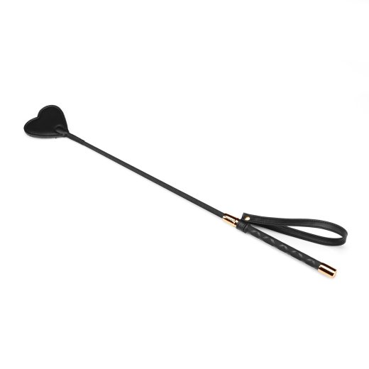 LIEBE SEELE Dark Candy Riding Crop mit Heart Shape Tip aus PU-Leder Schwarz
