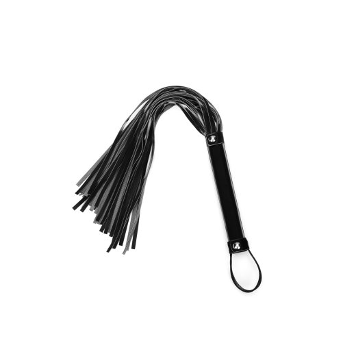 LIEBE SEELE Metallic Shade Flogger  aus PU-Leder Schwarz