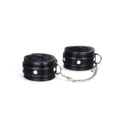 LIEBE SEELE Metallic Shade Ankle Cuffs aus PU-Leder Schwarz