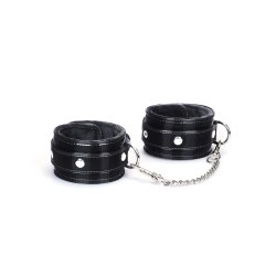 LIEBE SEELE Metallic Shade Ankle Cuffs aus PU-Leder Schwarz