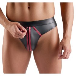 SVENJOYMENT String mit Reissverschluss Schwarz/Rot