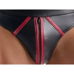 SVENJOYMENT String mit Reissverschluss Schwarz/Rot