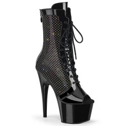 PLEASER Stiefel Adore mit Kunststeinen Schwarz