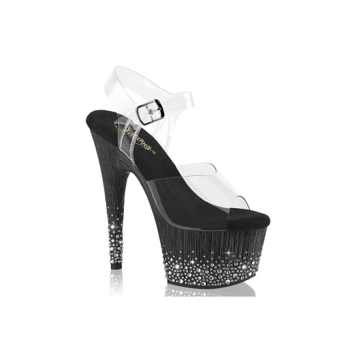 PLEASER Adore Sandalen mit Kunststeinen Schwarz