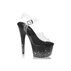 PLEASER Adore Sandalen mit Kunststeinen Schwarz