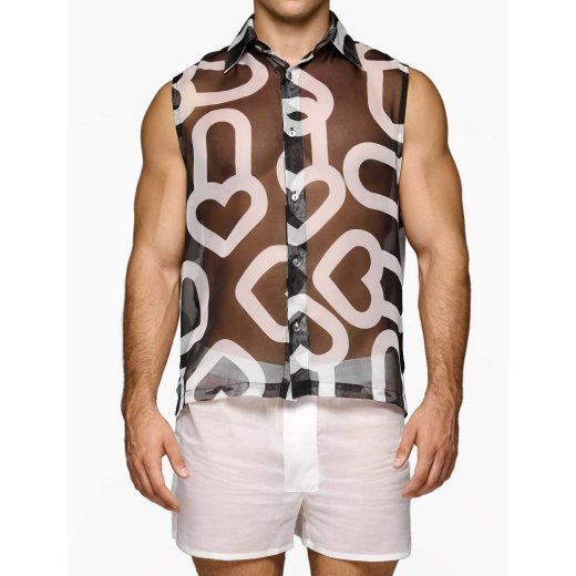 MODUS VIVENDI X Heart Sleeveless Shirt Schwarz