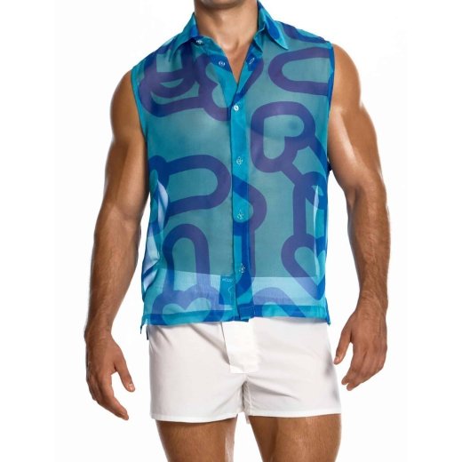 MODUS VIVENDI X Heart Sleeveless Shirt Blau