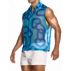 MODUS VIVENDI X Heart Sleeveless Shirt Blau