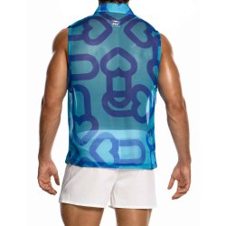 MODUS VIVENDI X Heart Sleeveless Shirt Blau