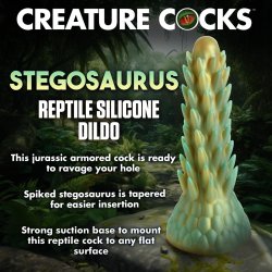 XR PLAY HARD Creature Cocks Stegosaurus Spiky Reptile Dildo Grün