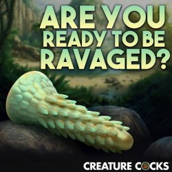 XR PLAY HARD Creature Cocks Stegosaurus Spiky Reptile Dildo Grün