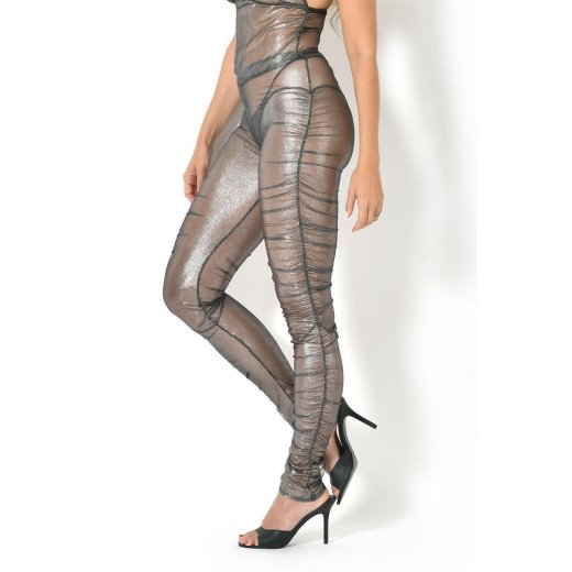 MAISON CATANZARO Cosmos Mesh Leggings Silber