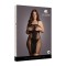 LE DÉSIR Lace & Fishnet Kleid Schwarz